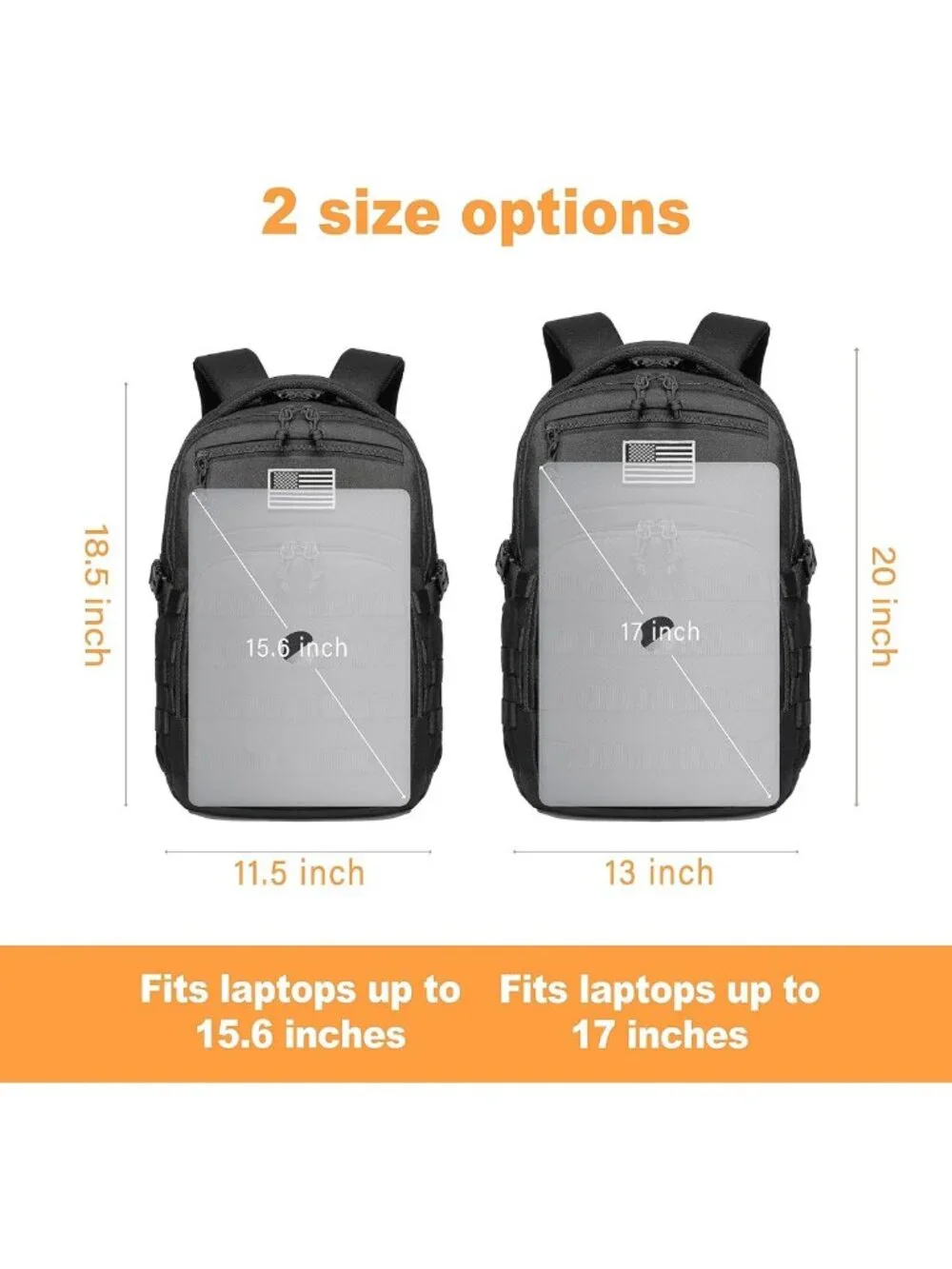 Tactical Military Backpack for Men - Small Black Assault Bag, Outdoor Gear